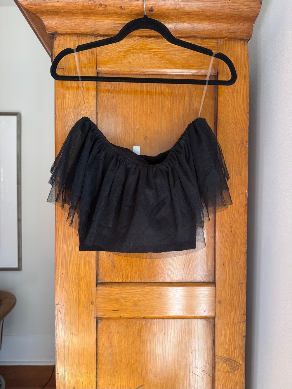 Autumn Cashmere Black Layered Tulle Tube Top